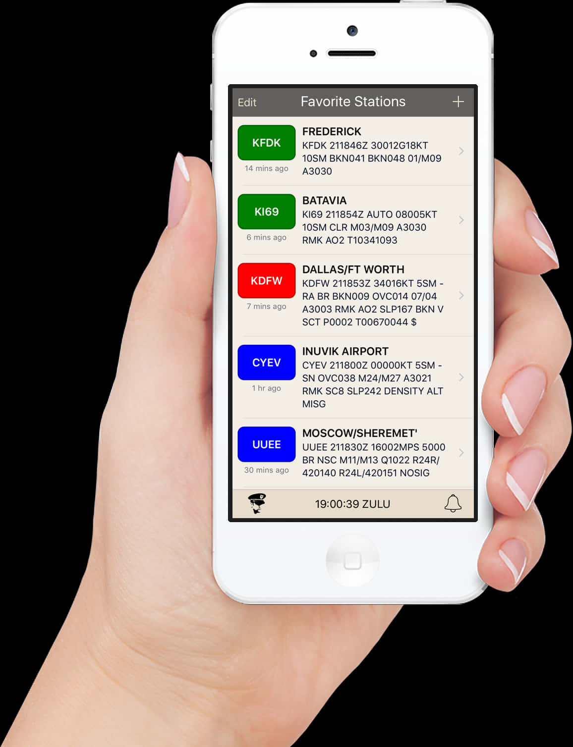Smartphone Aviation App Screen PNG image