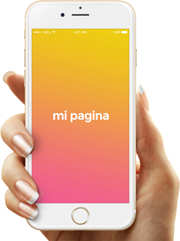 Smartphone Displaying Gradient Page PNG image