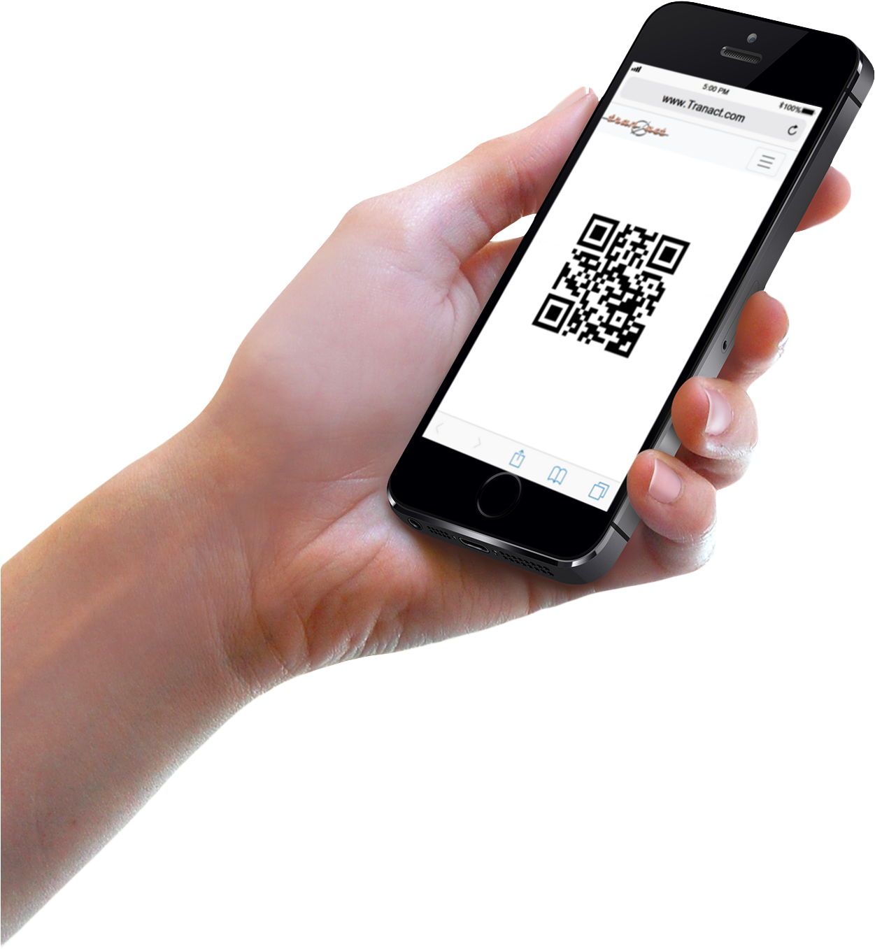 Smartphone Displaying Q R Code In Hand.png PNG image