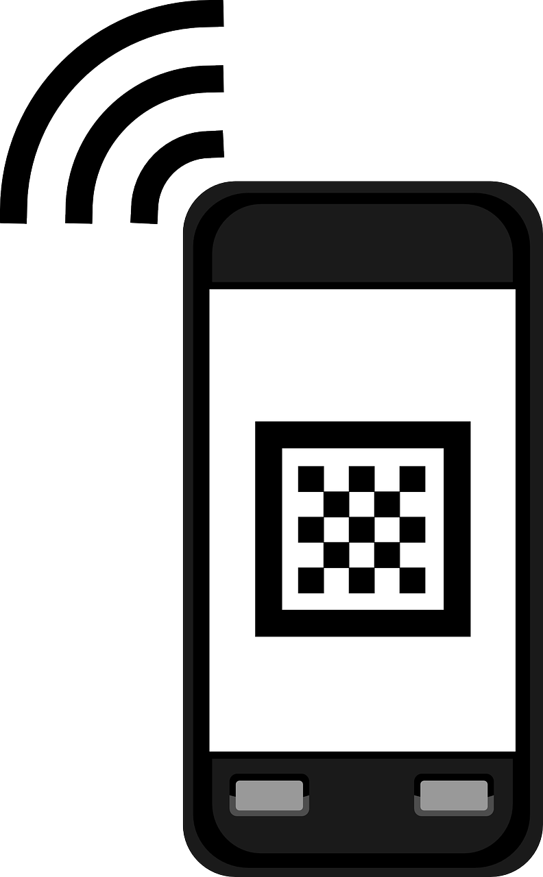 Smartphone Displaying Q R Code PNG image