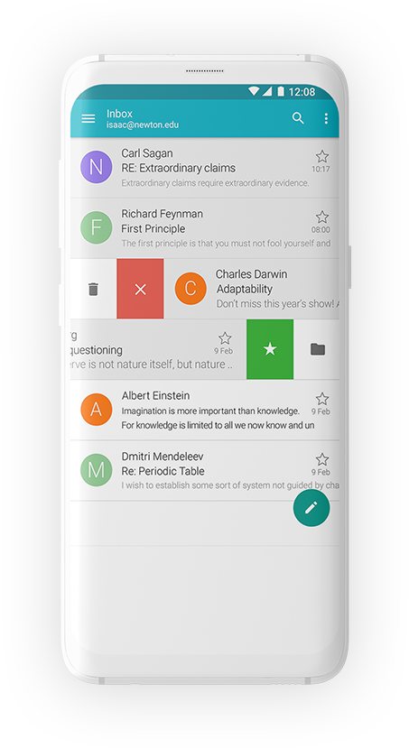 Smartphone Email Inbox Interface PNG image