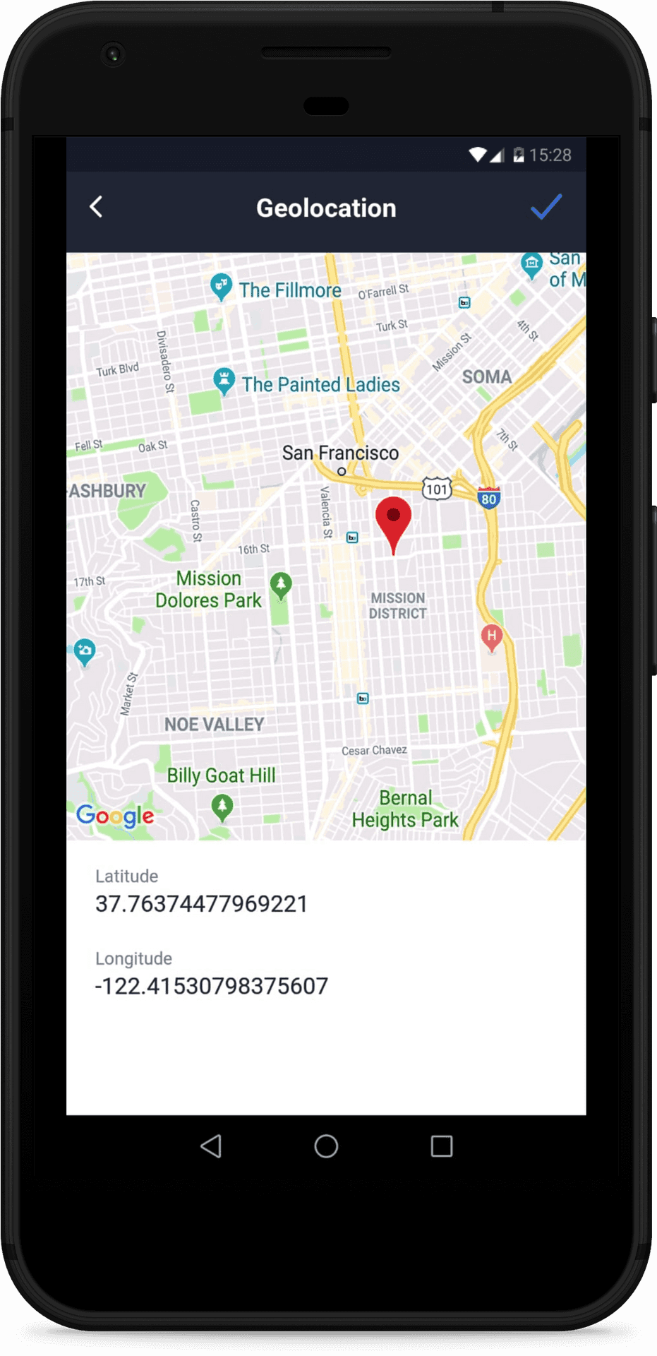 Smartphone Geolocation App Screen PNG image