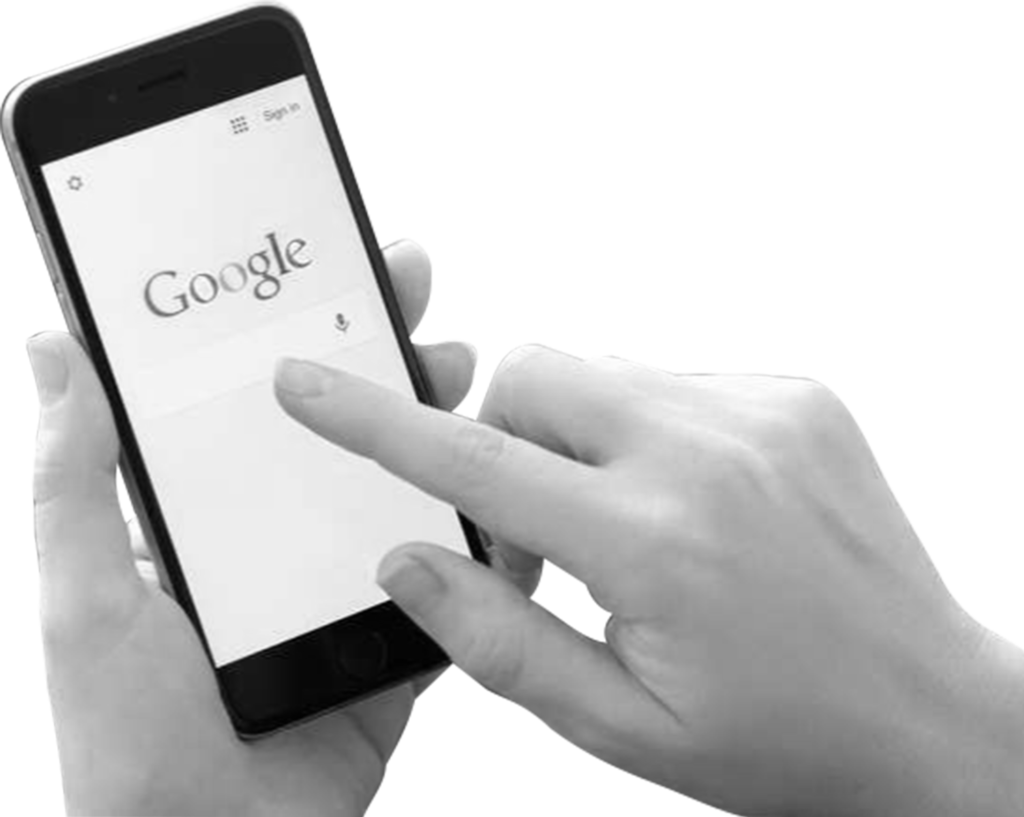 Smartphone Google Search Hand PNG image