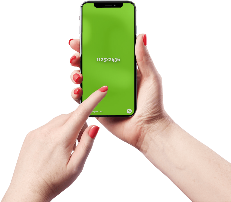 Smartphone Green Screen Hand Interaction PNG image
