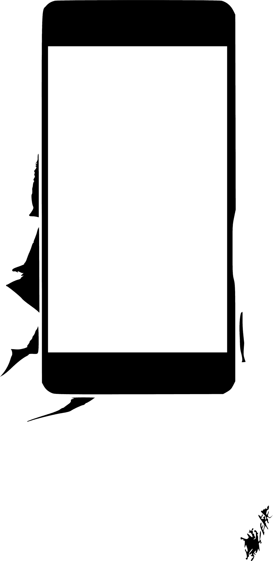 Smartphone In Hand Silhouette PNG image