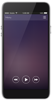 Smartphone Music Player Interface PNG image