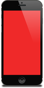 Smartphone Red Screen Illustration PNG image