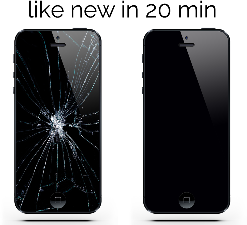 Smartphone Screen Repair Before After PNG image