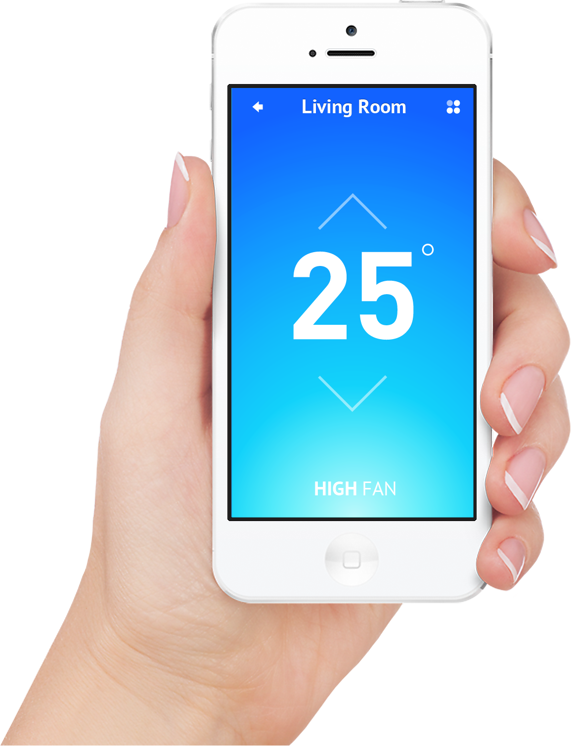 Smartphone Thermostat Control App PNG image