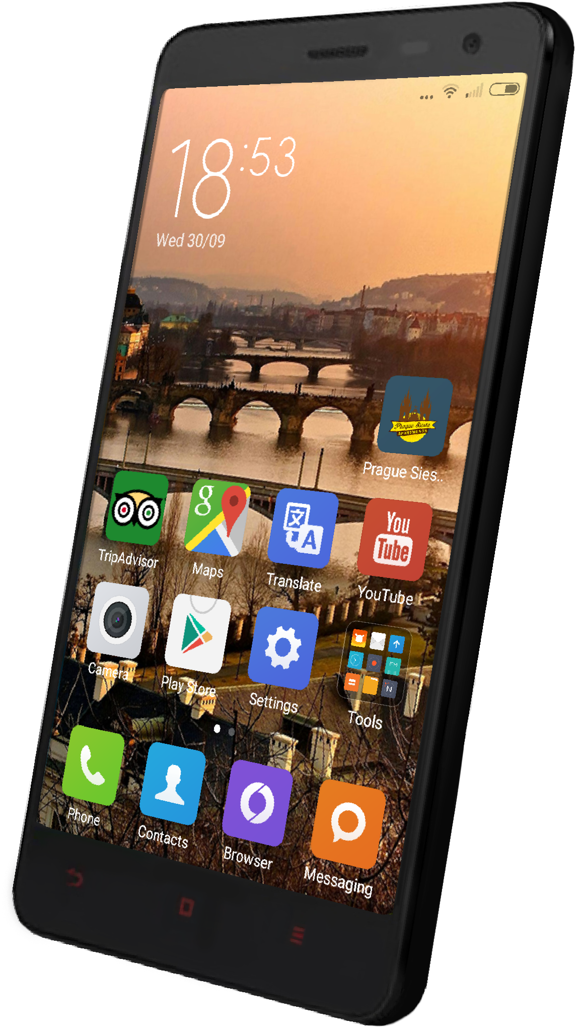 Smartphone_with_ Travel_ Apps PNG image