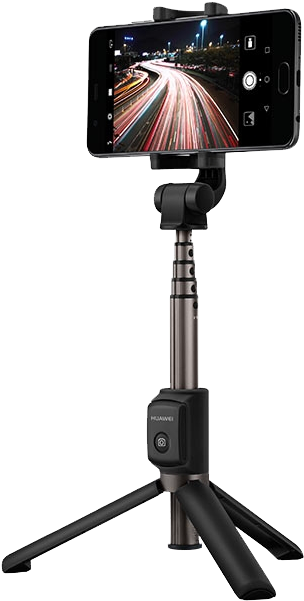 Smartphoneon Tripod Night Cityscape PNG image