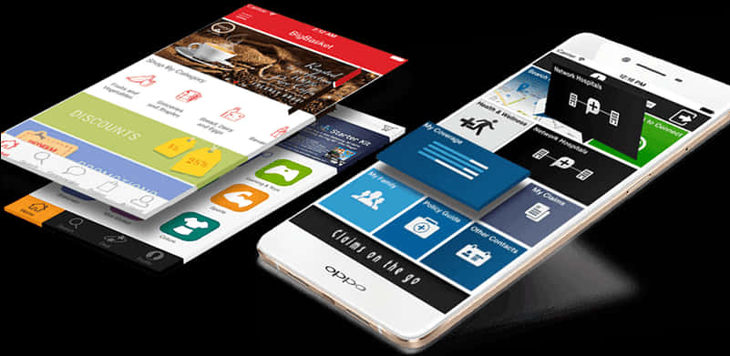 Smartphones_ Displaying_ Apps PNG image