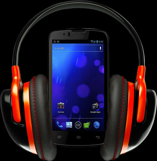 Smartphonewith Headphones PNG image