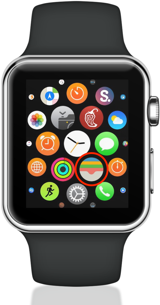 Smartwatch App Interface Display PNG image