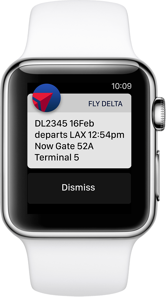 Smartwatch Flight Notification Display PNG image