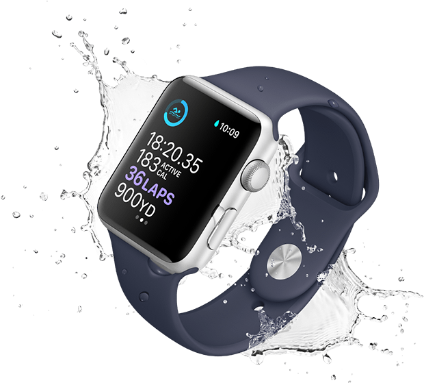 Smartwatch Water Resistance Demonstration PNG image