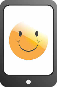 Smiley Face Mobile Screen PNG image