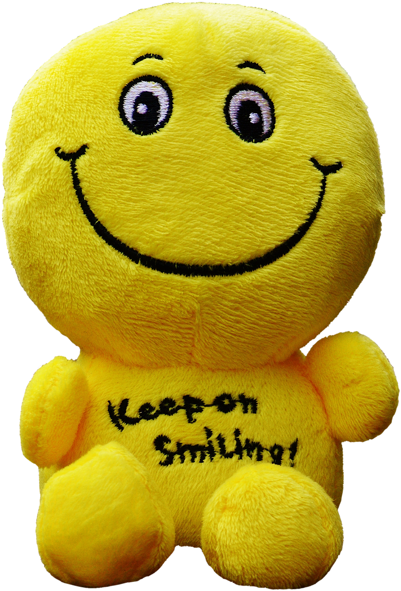 Smiley Face Plush Toy Keep On Smiling PNG image