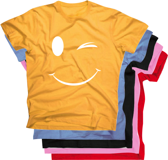 Smiley Face T Shirt Stack PNG image