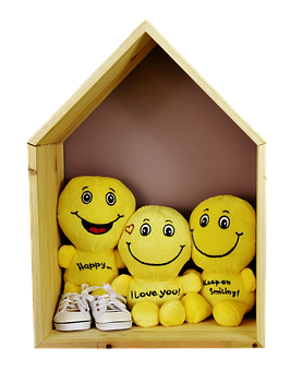 Smiley Family In Wooden House PNG image