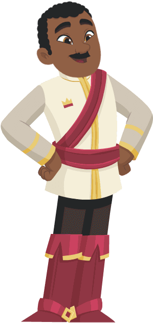 Smiling Animated Dadin Traditional Attire PNG image