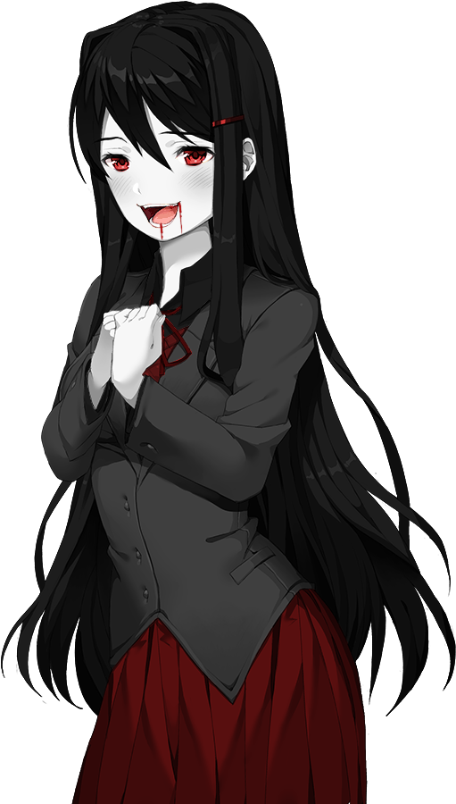 Smiling Anime Vampire Girl PNG image