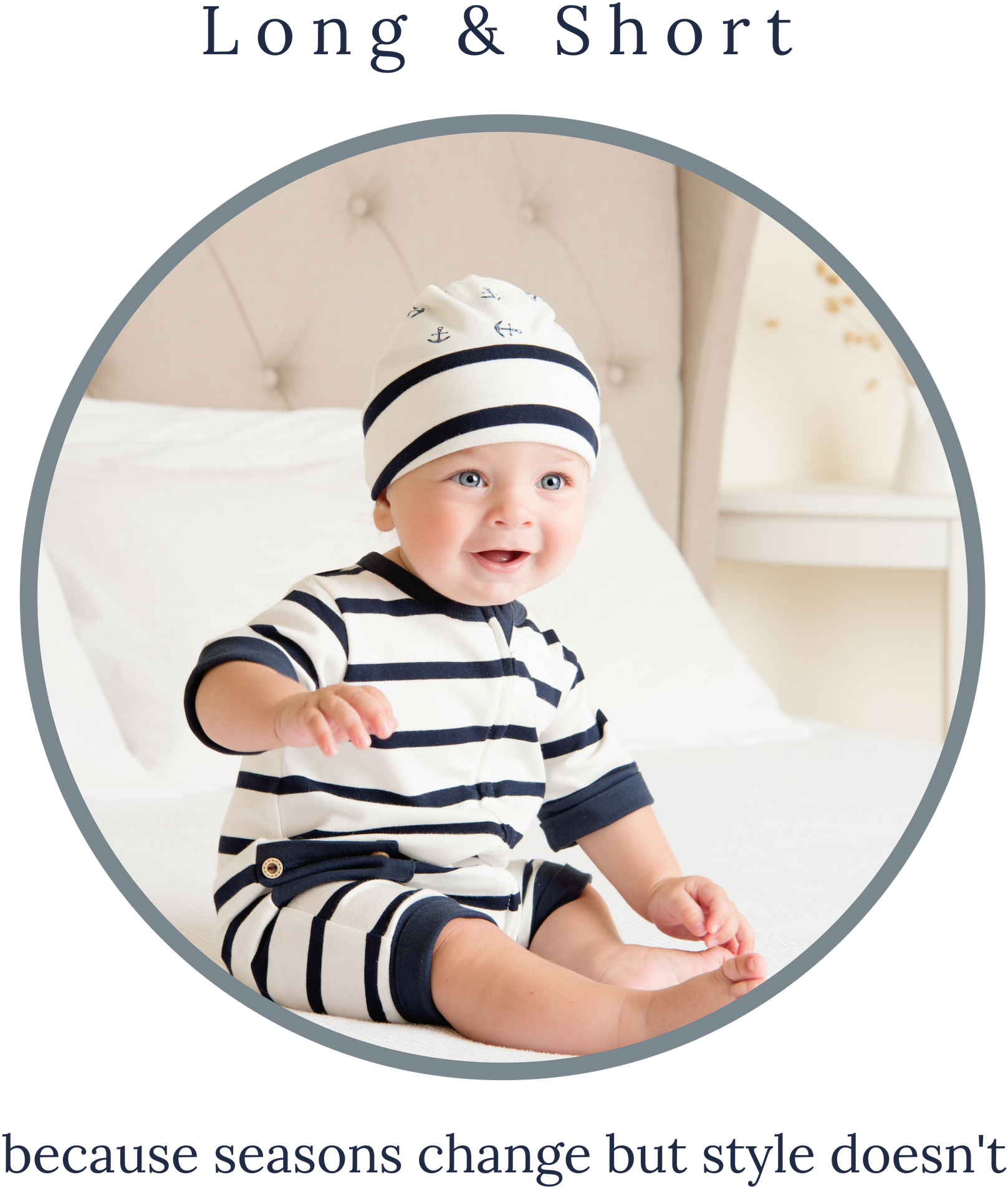 Smiling Babyin Nautical Outfit PNG image