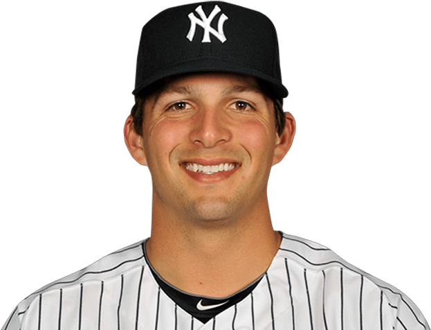 Smiling Baseball Player Yankees Hat PNG image