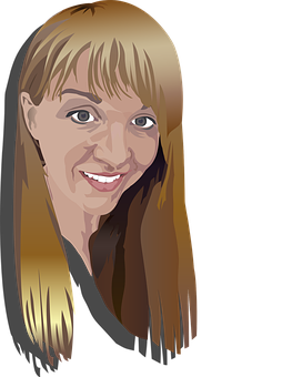 Smiling Blonde Woman Vector Portrait PNG image