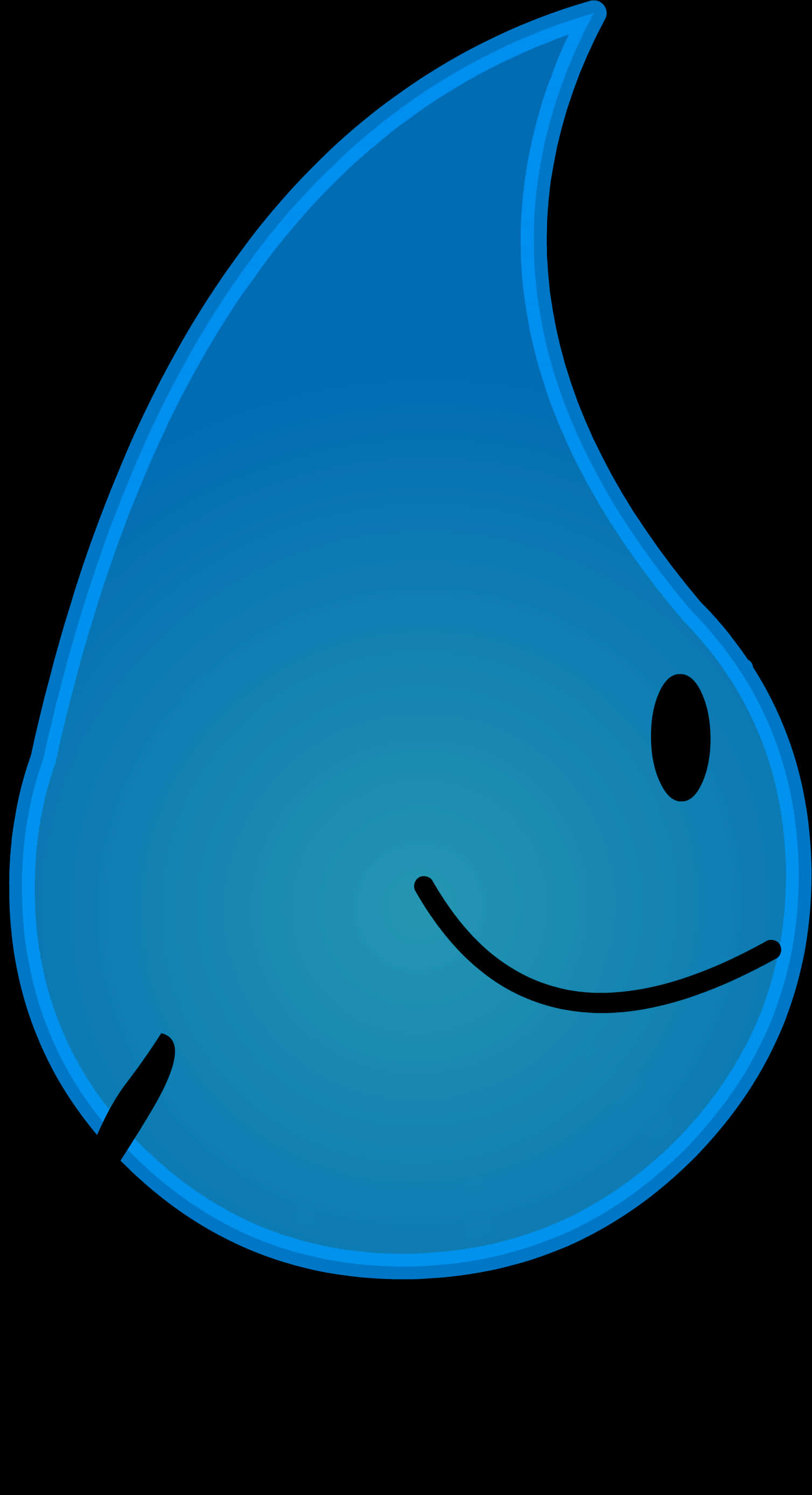 Smiling Blue Tear Drop PNG image