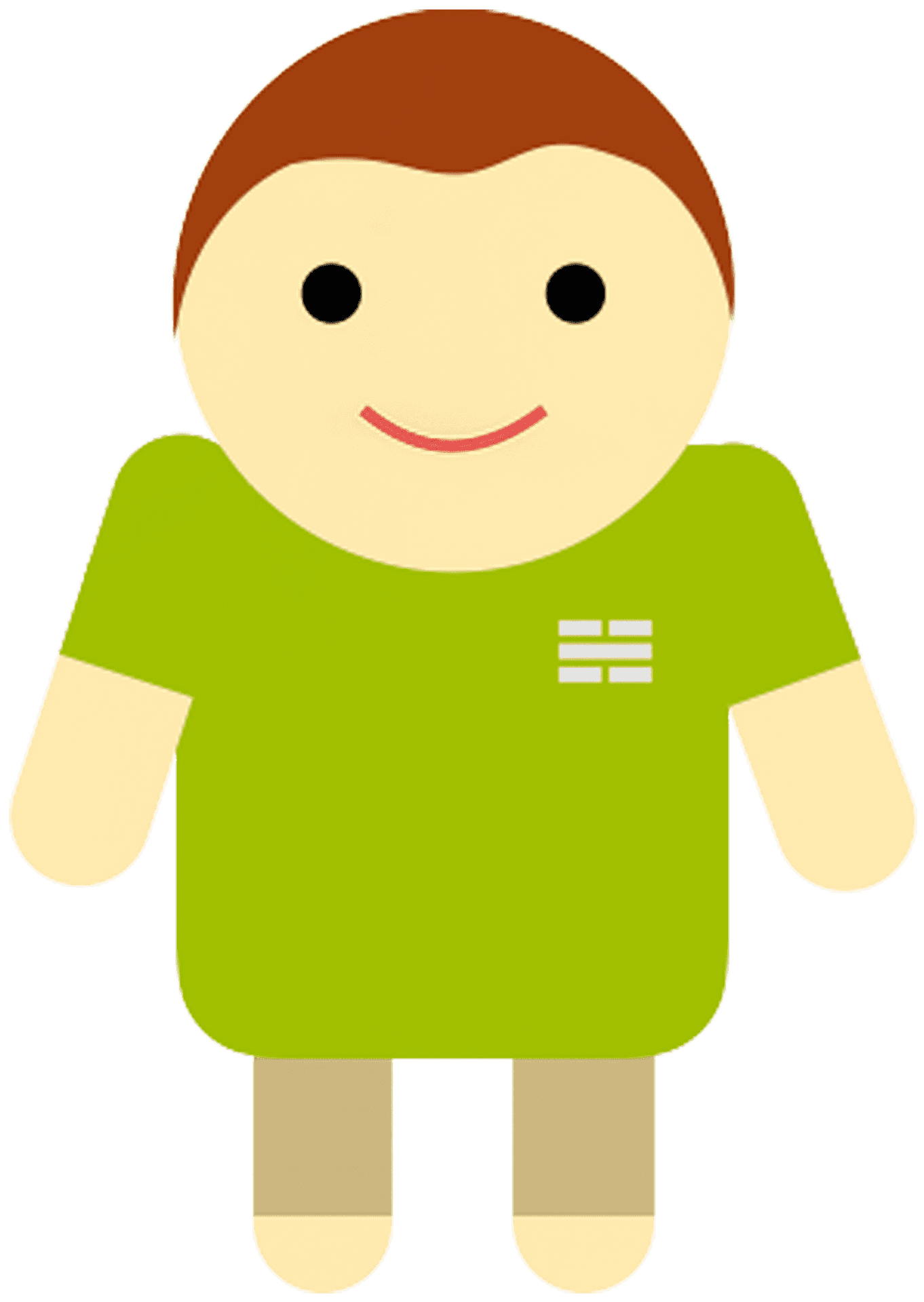 Smiling Cartoon Avatarin Green Shirt PNG image