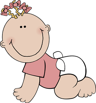 Smiling Cartoon Baby PNG image