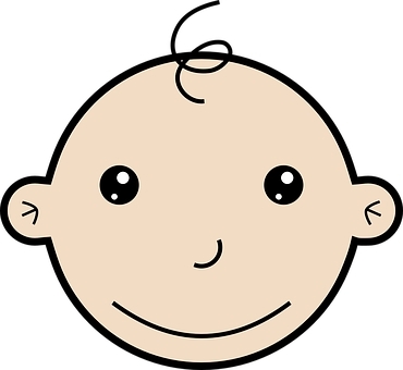 Smiling Cartoon Baby Face PNG image