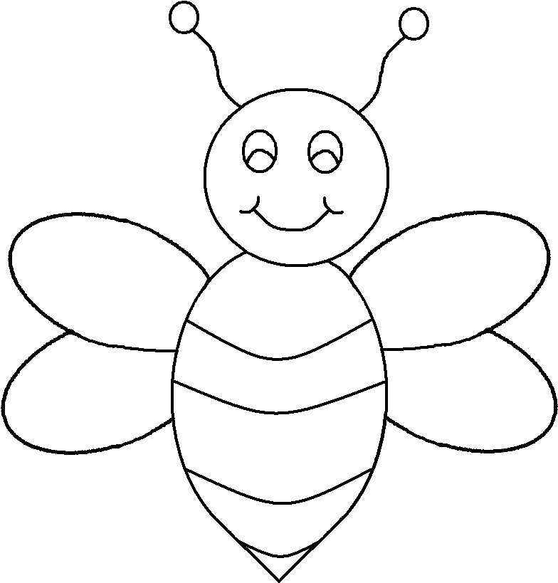 Smiling Cartoon Bee Clipart PNG image