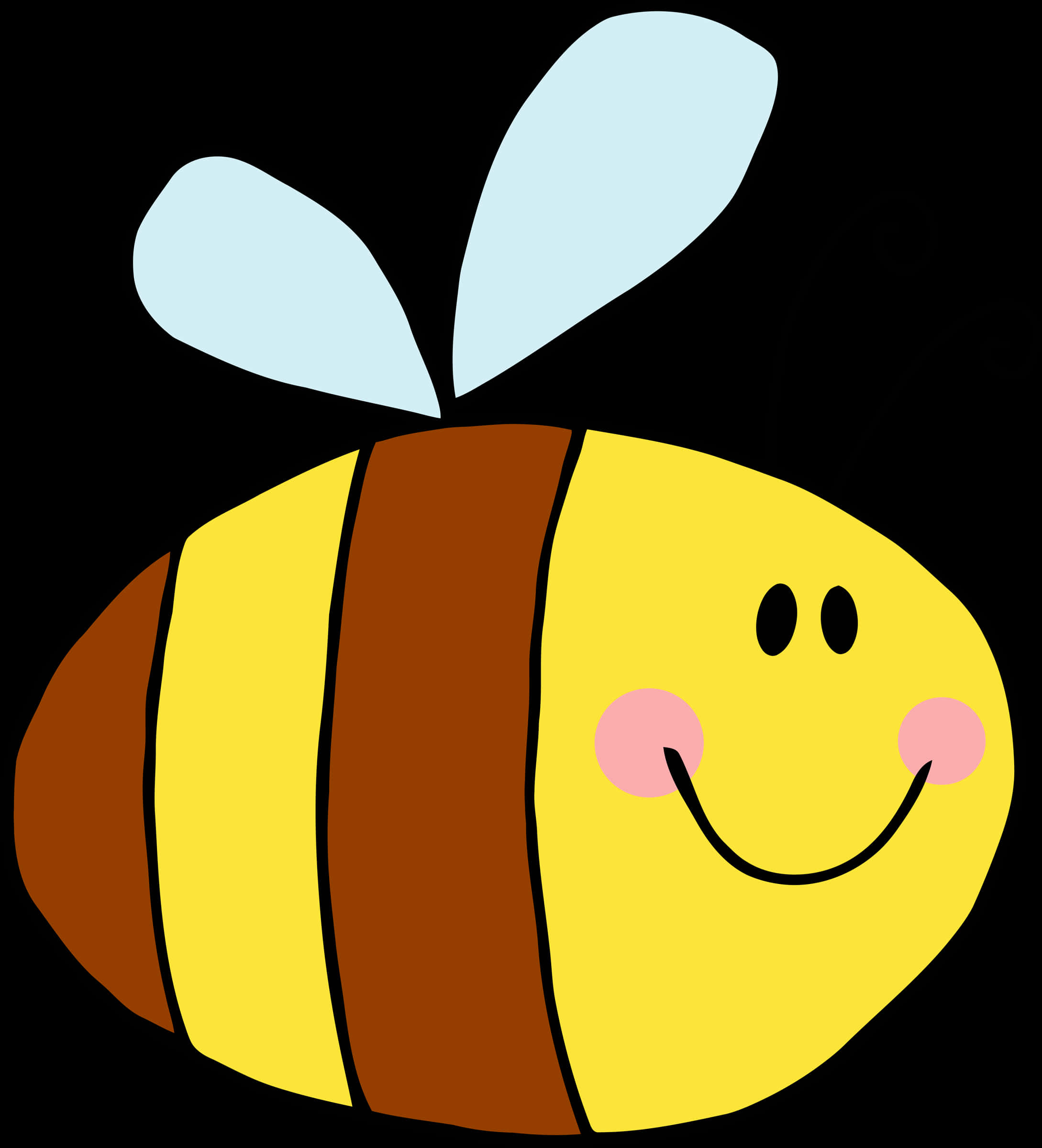 Smiling Cartoon Bee PNG image