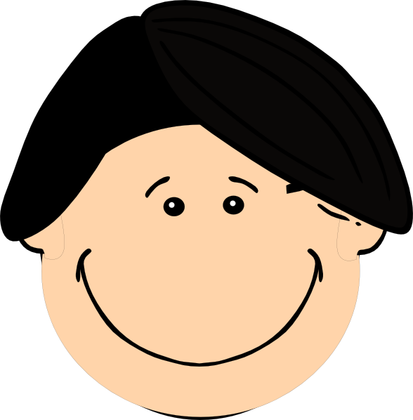 Smiling Cartoon Boywith Beret PNG image