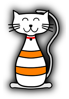 Smiling Cartoon Cat Graphic PNG image