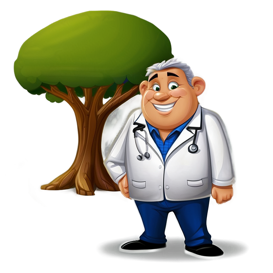 Smiling Cartoon Doctor Png 06262024 PNG image