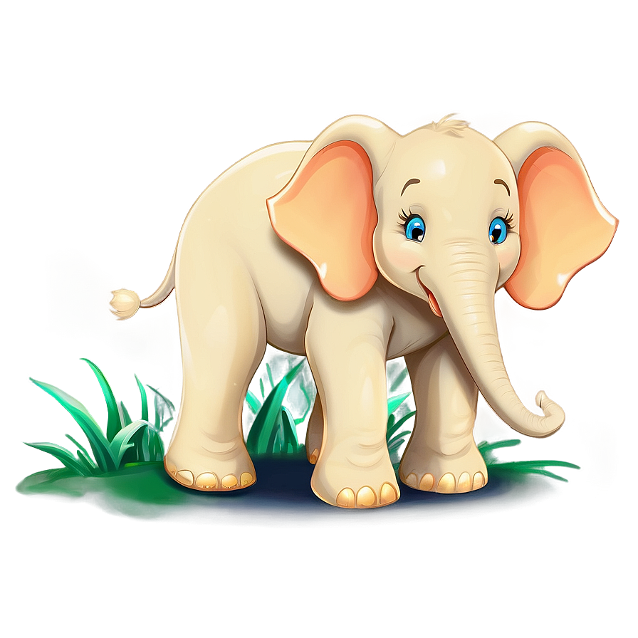 Smiling Cartoon Elephant Png 5 PNG image