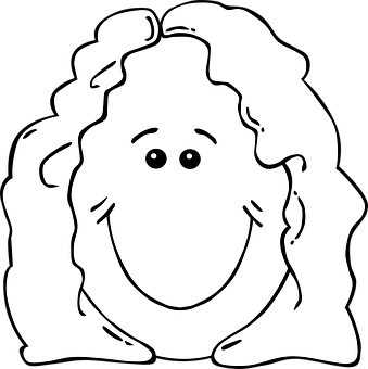 Smiling Cartoon Face Outline PNG image