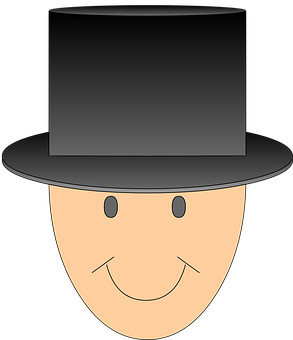 Smiling Cartoon Facewith Top Hat PNG image