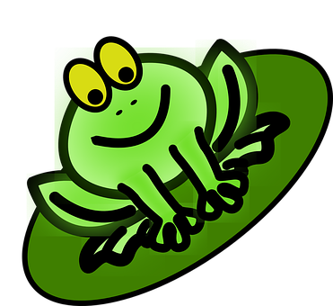 Smiling Cartoon Frog Illustration PNG image