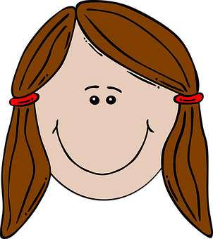 Smiling Cartoon Girl Face PNG image