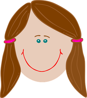 Smiling Cartoon Girl Graphic PNG image