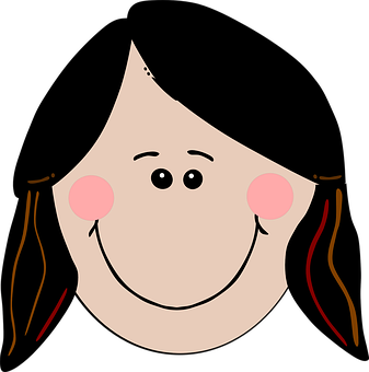 Smiling Cartoon Girl Graphic PNG image