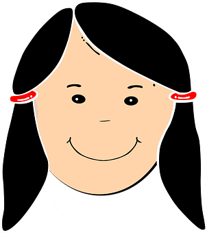 Smiling Cartoon Girl Graphic PNG image