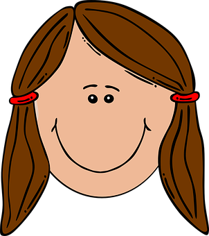 Smiling Cartoon Girl Head PNG image