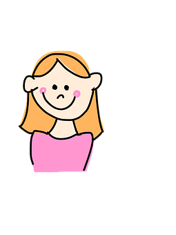 Smiling Cartoon Girl Illustration PNG image