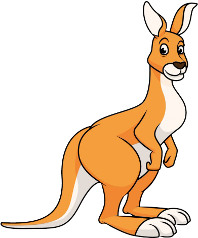Smiling Cartoon Kangaroo PNG image