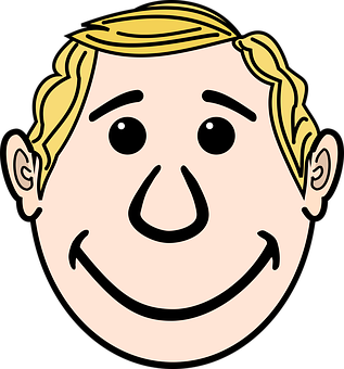 Smiling Cartoon Man Head PNG image